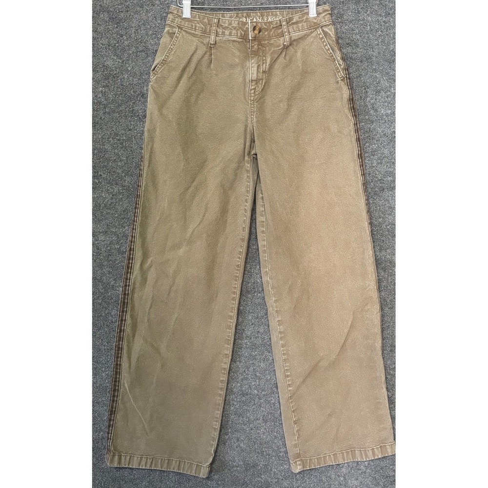 American Eagle Maddie + Kenzie High Rise Baggy Wide Leg Canvas Stripe Size 2L